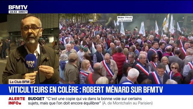Crise viticole: Il faut entendre la détresse des gens du sud , déclare Robert Ménard, maire (Divers Droite) de Béziers