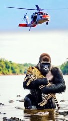 ‎“Gorilla’s Brave Sprint: Rescues Lion Cubin the Wild!”‎✅ 🔥 🦍