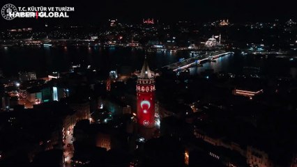 Kültür ve Turizm Bakanı Ersoy: "Galata Kulesi'ni, Çanakkale ruhuyla aydınlattık"