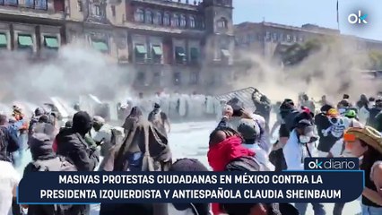 Masivas protestas ciudadanas en México contra la presidenta izquierdista y antiespañola Claudia Sheinbaum