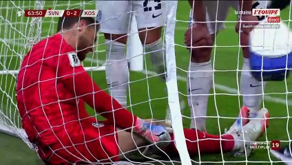 L'incroyable but contre son camp du Slovène Zan Karnicnik face au Kosovo - Foot - Qualif. Coupe du monde