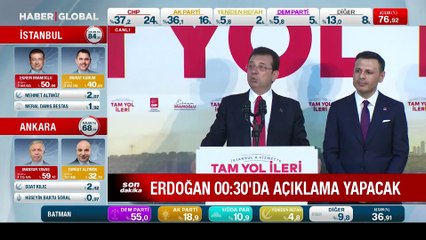 Ekrem İmamoğlu: Güzel hemşehrilerim, seçimi kazanmış bulunuyoruz