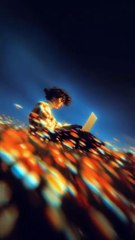 A teenager operating a laptop in space Dreamy Scene