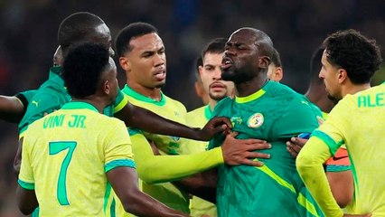 Vinícius Jr. y Koulibaly protagonizan pelea durante el amistoso entre las selecciones de Brasil y Senegal