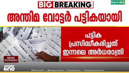 തദ്ദേശ തെരഞ്ഞെടുപ്പിനുള്ള അന്തിമവോട്ടർപ്പട്ടികയായി; പട്ടികയിൽ 2.86 കോടി വോട്ടർമാർ|