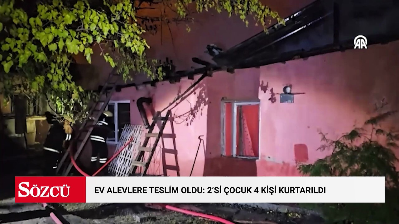 Müstakil evde çıkan yangında mahsur kalan 2'si çocuk 4 kişi kurtarıldı