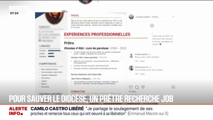 "Homme de 53 ans cherche emploi alimentaire": un curé dépose son CV sur les réseaux sociaux pour alerter sur la baisse des donations des fidèles