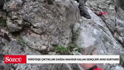 Antalya'da yürüyüşe çıktıkları dağda mahsur kalan gençleri AFAD kurtardı