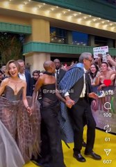 لحظة جذب معجب لأريانا غراندي أثناء سيرها على السجادة الحمراء