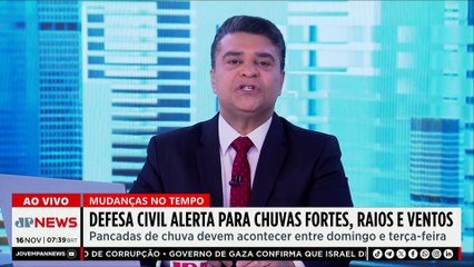 Defesa Civil emite alerta para fortes chuvas e ventos em SP