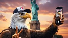 America’s Most Patriotic Selfie 🇺🇸📸 #EagleSelfie #FunnyPatriot #USAFunny #ViralArt #comedyshots