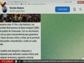 Presidente Maduro: Nacieron este 15 noviembre, día histórico, los CBBI del pueblo de Venezuela