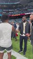 The HEARTWARMING GREETING between JASON WORILDS and RÜDIGER before DOLPHINS – COMMANDERS | NFL MADRID GAME
