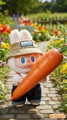 Labubu Shares a Carrot with Bunnies #labubu #labubuviral #cute #toys #funny #healing
