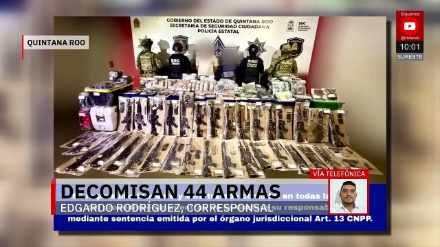 Quintana Roo concreta mayor aseguramiento de armas; detienen a dos del CJNG