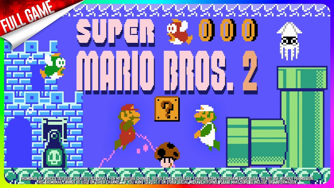 Super Mario Bros. 2 [All Levels in a Row Patch] (Famicom Disk System - JP) Longplay