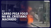 Carro pega fogo na Av. Cristiano Machado, em BH