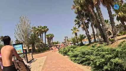 Sunset Reflections in Europe- Beach Walk / Water Slides | 4K Tour