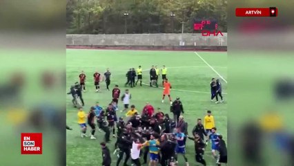 Artvin’de amatör maçta kavga çıktı
