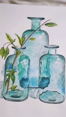 Water colours art , water colours bottles