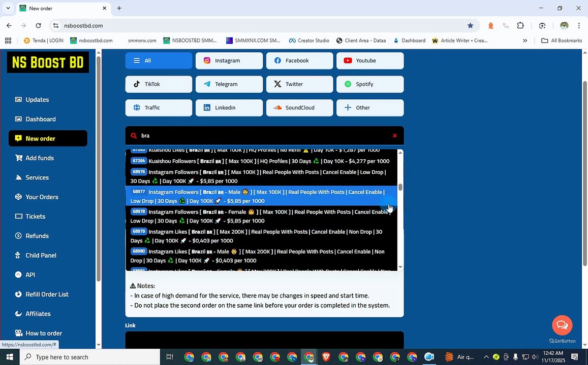 Best SMM Panel Brazil | Buy Instagram Followers Brazil : NSBOOSTBD.COM