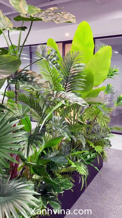 Thiết kế bồn cây giả văn phòng
