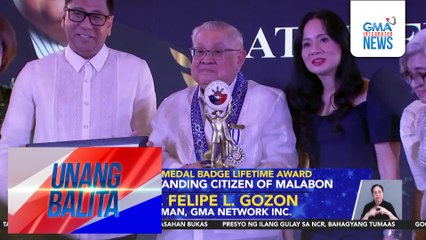 GMA Network Chairman Atty. Felipe L. Gozon, kinilala bilang Most Outstanding Citizen of Malabon sa "40th Gintong Parangal Awards 2025" | Unang Balita