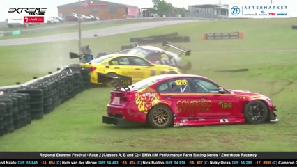BMW CCG Club Racing Series Class A B C 2025 Zwartkops 4 Race 2 Big Crash