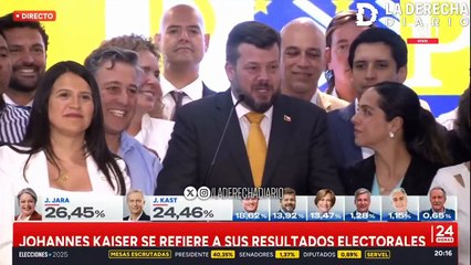 Johannes Kaiser brindó un apoyo incondicional al candidato José Antonio Kast, quien se medirá en el balotaje frente a la comunista Jeanette Jara