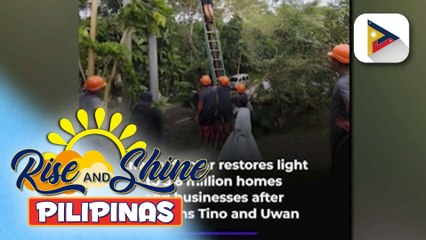 Mga bahay sa Bicol at Visayas, may kuryente na matapos ang pananalasa ng mga bagyo