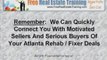 Atlanta Rehab Deals - Atlanta Fixer Upper Deals