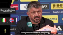 'We owe the fans an apology' - Gattuso after Italy suffer huge loss to Norway