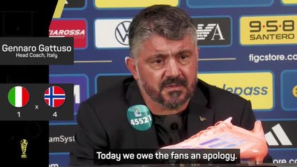 'We owe the fans an apology' - Gattuso after Italy suffer huge loss to Norway