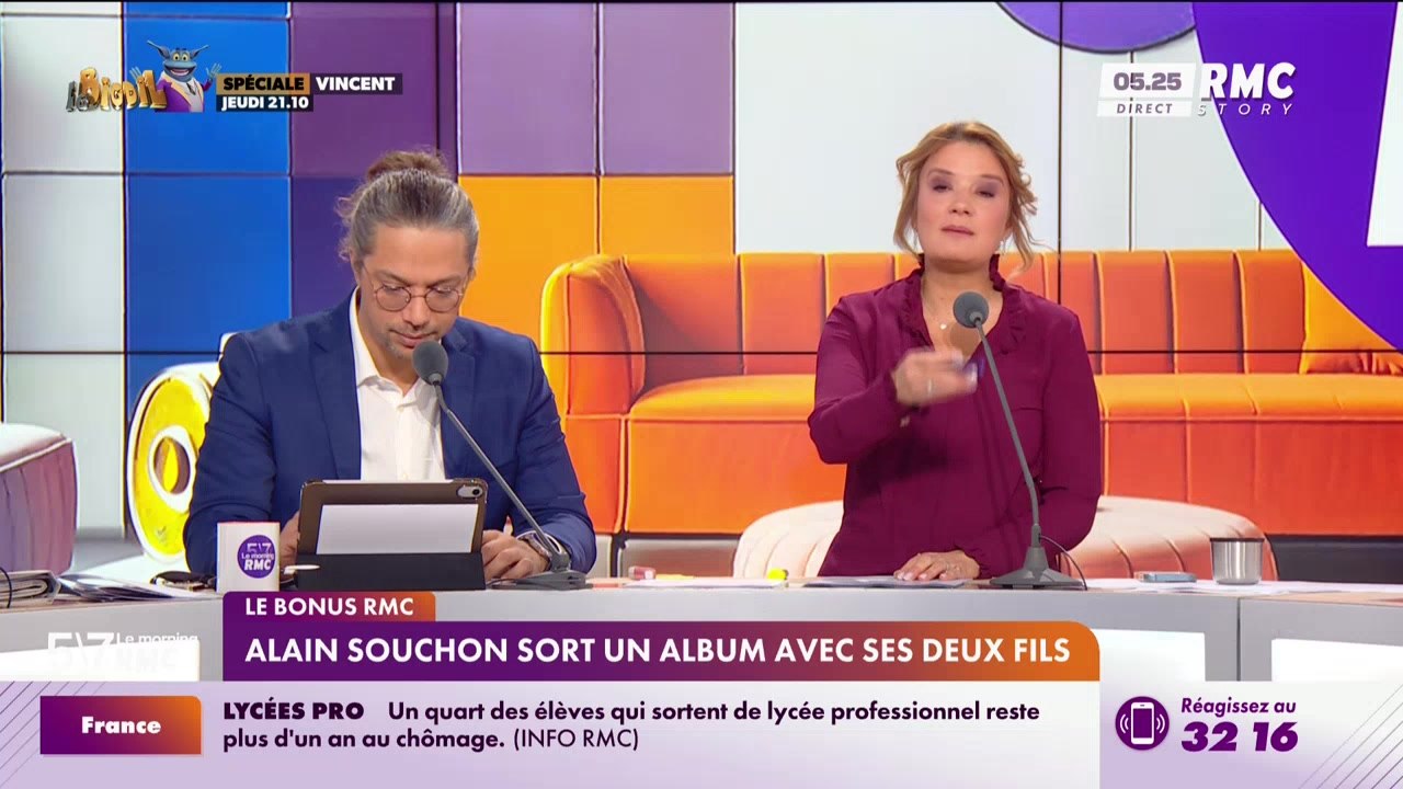 Le bonus RMC : Alain Souchon sort un album avec ses deux fils - 17/11