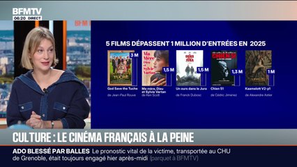 Seulement 5 films français ont dépassé le million d'entrées au cinéma en 2025 contre 11 en 2024