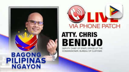 Panayam kay Deputy Chief of Staff mula sa  Office of the Commissioner ng Bureau of Customs ukol sa public viewing or auction ng mga luxury cars ng mga Discaya at pagpapatuloy na imbestigasyon sa mga tauhan ng Customs hinggil di umano’y syndicate style ope