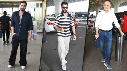 Mumbai Airport: Arjun Kapoor, Anupam Kher & Sunny Kaushal Spotted - Different Ages Different Talents