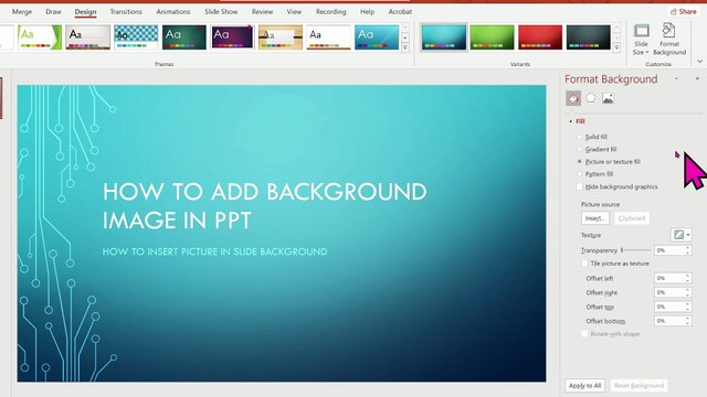 How to insert picture in slide background ? How to Add Background Image in PPT