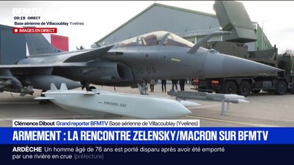 Avant l'arrivée de Volodymyr Zelensky, le tarmac de la base aérienne de Villacoublay se pare du meilleur de l'armement français