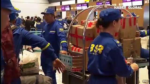 Afet bölgesinde arama kurtarma çalışmalarına destek veren bir Çinli ekip daha törenle uğurlandı