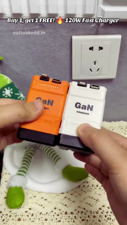 2 in 1 GaN Charger 120w, New Scalable Retractable 120w Fast Charger Module, All in 1 Foldable Charging Adapter Wall Plug for Phone, Tablet, Laptops