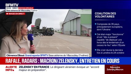 Après l'accueil du président ukrainien à Villacoublay, Emmanuel Macron et Volodymyr Zelensky s'entretiennent avec les grands industriels de l'armement français