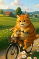 Orange Cat cycling