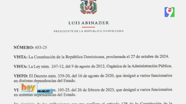 Presidente Abinader destituye dos funcionarios por los apagones | Hoy Mismo