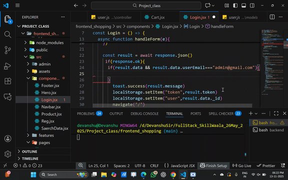 📖 Today’s Class: Building Complete Admin — Add Product (Frontend + Backend) 📅 Skillwaala’s Free Full Stack Web Development Course