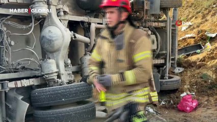 Kuzey Marmara Otoyolu’nda zincirleme kaza! Aynı firmaya ait iki kamyon kazaya karıştı