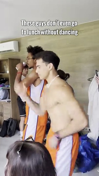 The guys dancing on set like nobody's watching! 🕺🔥