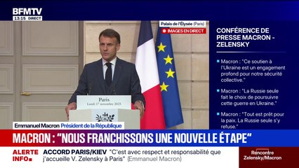 Guerre en Ukraine: "Aujourd'hui, nous franchissons une nouvelle étape avec cet accord", affirme Emmanuel Macron
