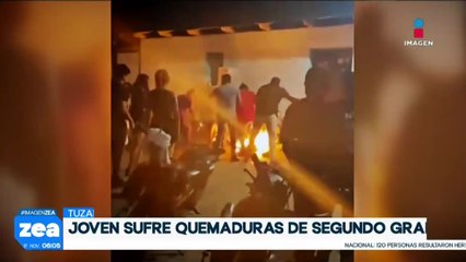 Joven es rociado con fuego tras protagonizar una pelea en Chiapas