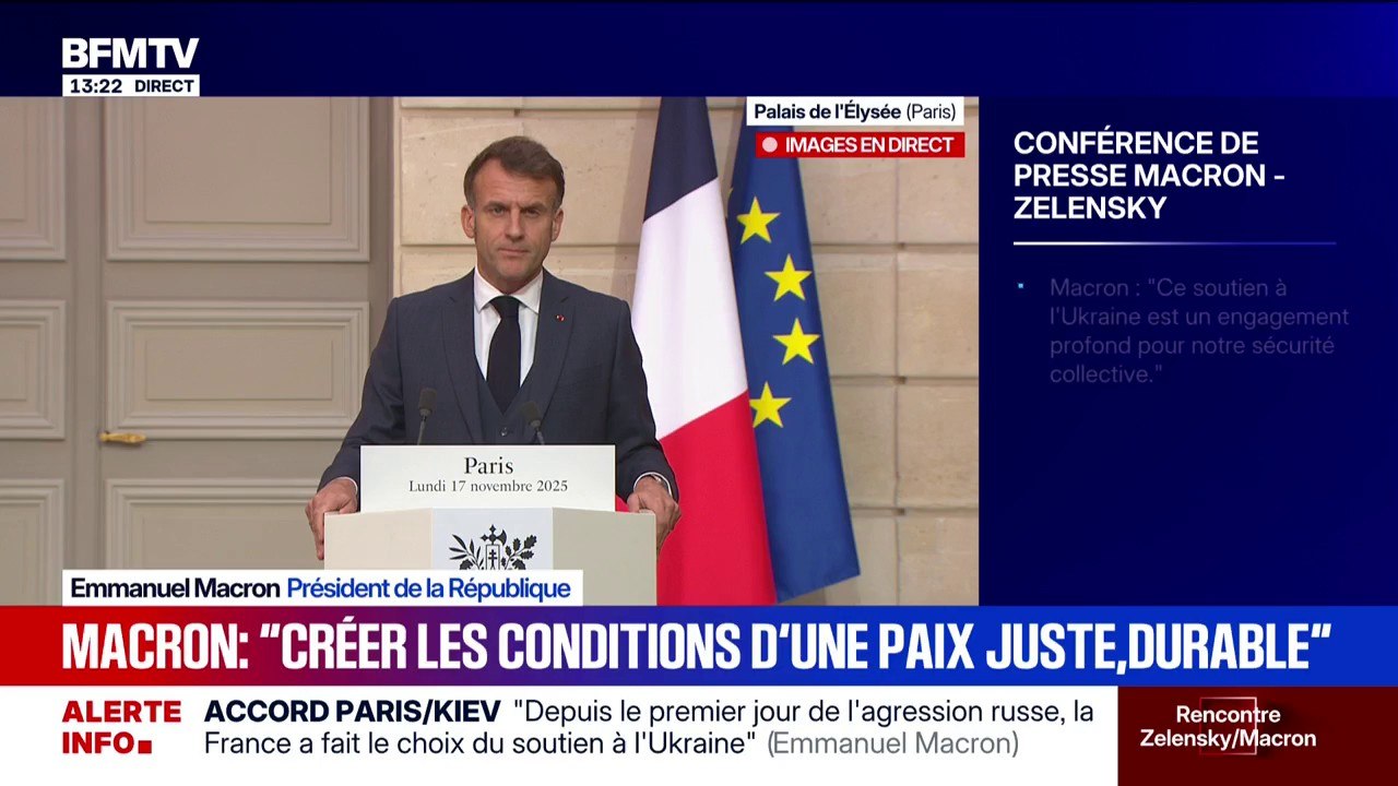 Guerre en Ukraine: "L'Union européenne devra continuer d'apporter à l'Ukraine un soutien financier prévisible et stable à long terme", affirme Emmanuel Macron